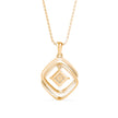 0.34Ct Double Square Halo Design Lab-Grown Diamond Gold Pendant Necklace