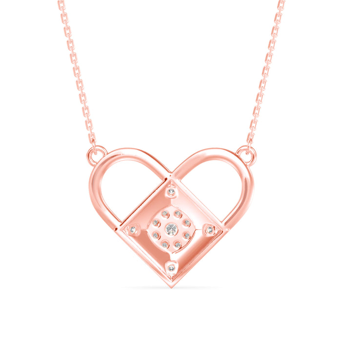 0.25Ct Heart Shape Cluster Lab-Grown Diamond Gold Pendant Necklace