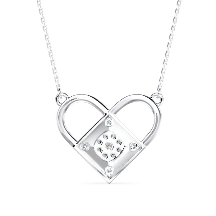 0.25Ct Heart Shape Cluster Lab-Grown Diamond Gold Pendant Necklace