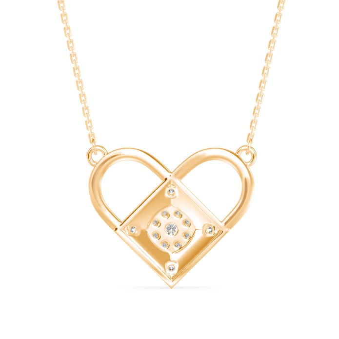 0.25Ct Heart Shape Cluster Lab-Grown Diamond Gold Pendant Necklace