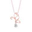 0.68Ct Butterfly Teardrop Lab-Grown Diamond Gold Pendant Necklace