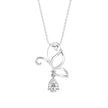 0.68Ct Butterfly Teardrop Lab-Grown Diamond Gold Pendant Necklace