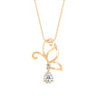 0.68Ct Butterfly Teardrop Lab-Grown Diamond Gold Pendant Necklace