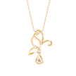 0.68Ct Butterfly Teardrop Lab-Grown Diamond Gold Pendant Necklace