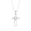 0.07Ct Cross Style Pave Lab-Grown Diamond Gold Pendant Necklace