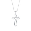 0.07Ct Cross Style Pave Lab-Grown Diamond Gold Pendant Necklace