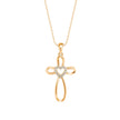 0.07Ct Cross Style Pave Lab-Grown Diamond Gold Pendant Necklace