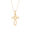 0.07Ct Cross Style Pave Lab-Grown Diamond Gold Pendant Necklace