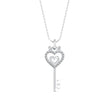0.12Ct key Shape Pave Lab-Grown Diamond Gold Pendant Necklace