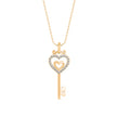 0.12Ct key Shape Pave Lab-Grown Diamond Gold Pendant Necklace