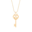 0.12Ct key Shape Pave Lab-Grown Diamond Gold Pendant Necklace