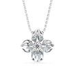 0.24Ct Flower Shape Bezel Lab-Grown Diamond Gold Pendant Necklace