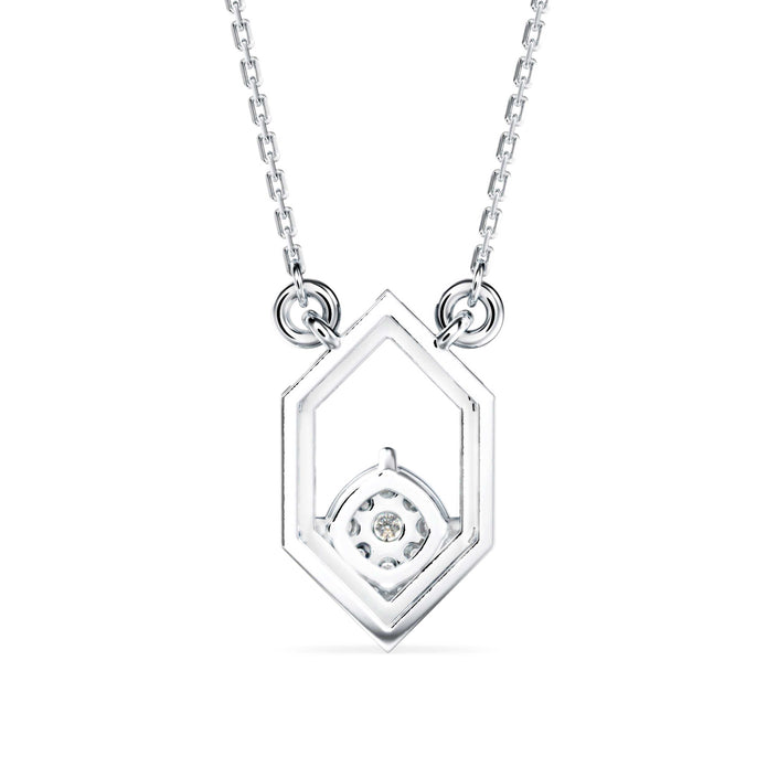 0.13Ct Hexagon Shape Cluster Lab-Grown Diamond Gold Pendant Necklace