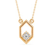0.13Ct Hexagon Shape Cluster Lab-Grown Diamond Gold Pendant Necklace