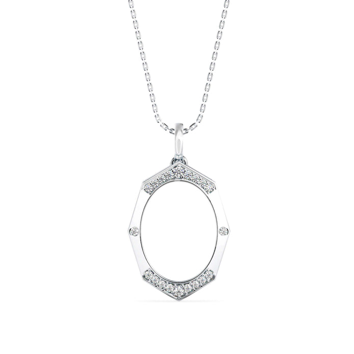 0.14Ct Octagon Style Pave Lab-Grown Diamond Gold Pendant Necklace
