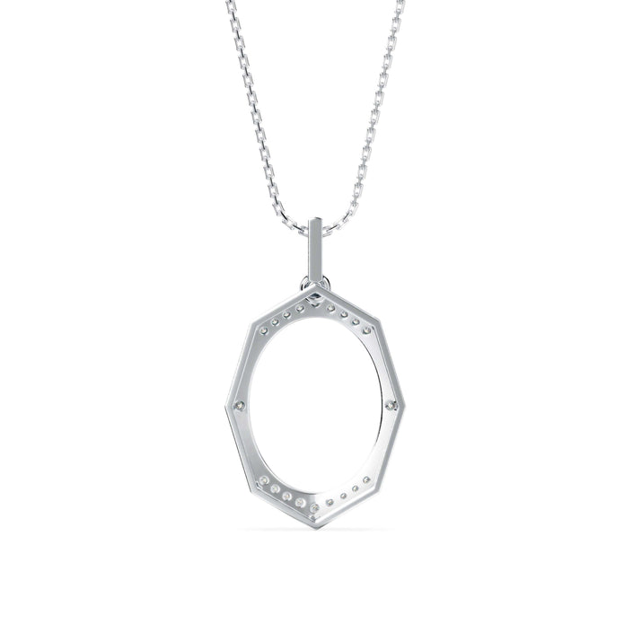 0.14Ct Octagon Style Pave Lab-Grown Diamond Gold Pendant Necklace