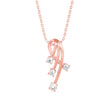 0.17Ct Twisted Designe Prong Lab-Grown Diamond Gold Pendant Necklace