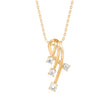 0.17Ct Twisted Designe Prong Lab-Grown Diamond Gold Pendant Necklace