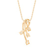 0.17Ct Twisted Designe Prong Lab-Grown Diamond Gold Pendant Necklace