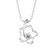 0.24Ct Wildflower Shape Solitaire Lab-Grown Diamond Gold Pendant Necklace