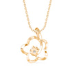 0.24Ct Wildflower Shape Solitaire Lab-Grown Diamond Gold Pendant Necklace