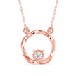 0.10Ct Twisted Circular Prong Lab-Grown Diamond Gold Pendant Necklace