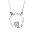 0.10Ct Twisted Circular Prong Lab-Grown Diamond Gold Pendant Necklace