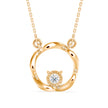 0.10Ct Twisted Circular Prong Lab-Grown Diamond Gold Pendant Necklace