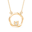 0.10Ct Twisted Circular Prong Lab-Grown Diamond Gold Pendant Necklace