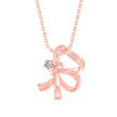 0.04Ct Ribbon Shape Lab-Grown Diamond Gold Pendant Necklace