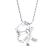 0.04Ct Ribbon Shape Lab-Grown Diamond Gold Pendant Necklace