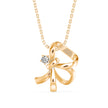 0.04Ct Ribbon Shape Lab-Grown Diamond Gold Pendant Necklace