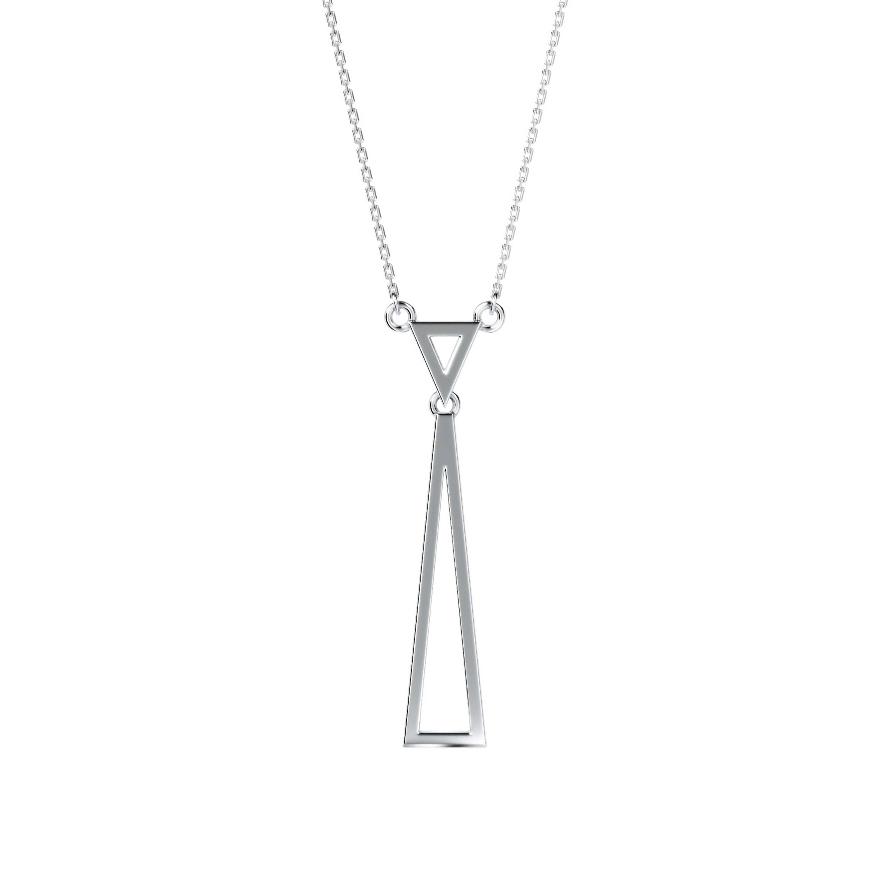 0.25Ct Double Triangle Drop Lab-Grown Diamond Gold Pendant Necklace