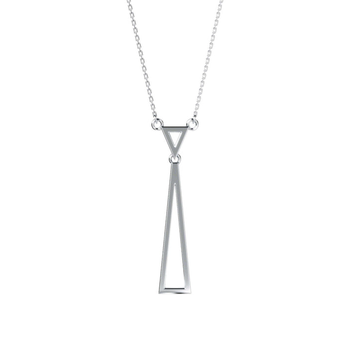 0.25Ct Double Triangle Drop Lab-Grown Diamond Gold Pendant Necklace