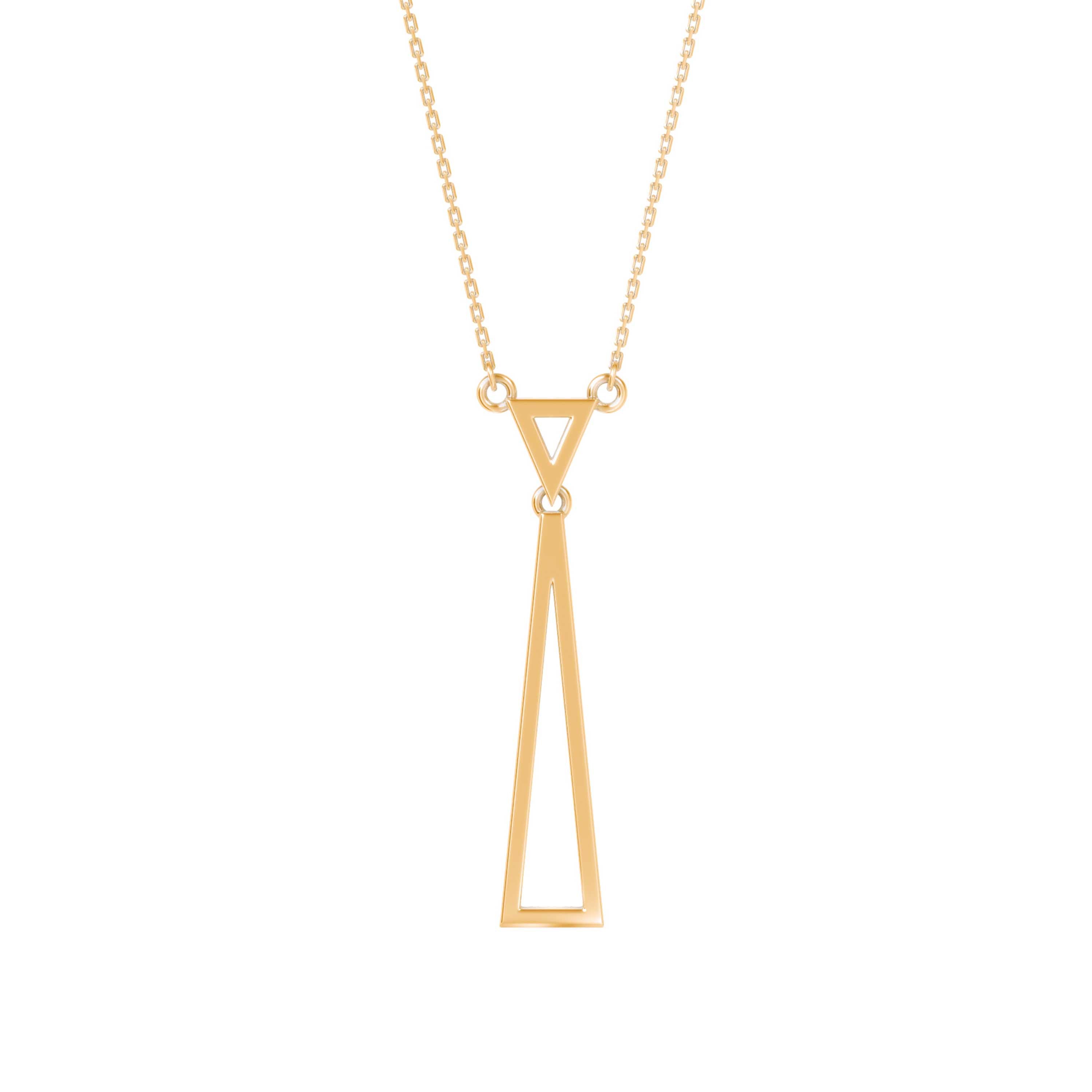 0.25Ct Double Triangle Drop Lab-Grown Diamond Gold Pendant Necklace