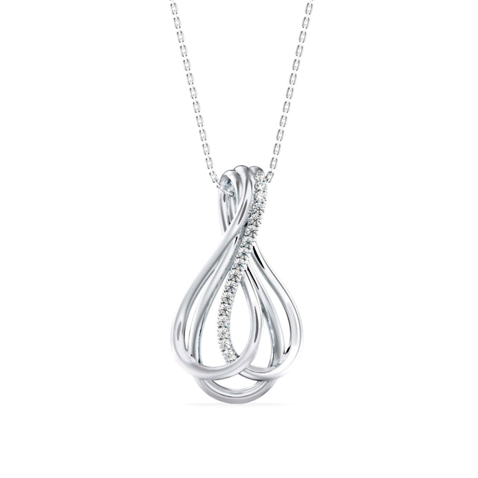 0.11Ct Infinity Teardrop Shape Lab-Grown Diamond Gold Pendant Necklace