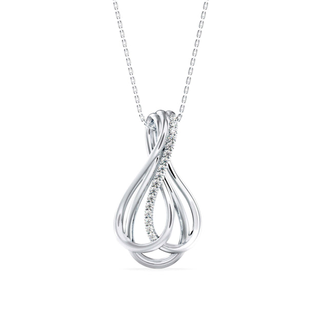 0.11Ct Infinity Teardrop Shape Lab-Grown Diamond Gold Pendant Necklace