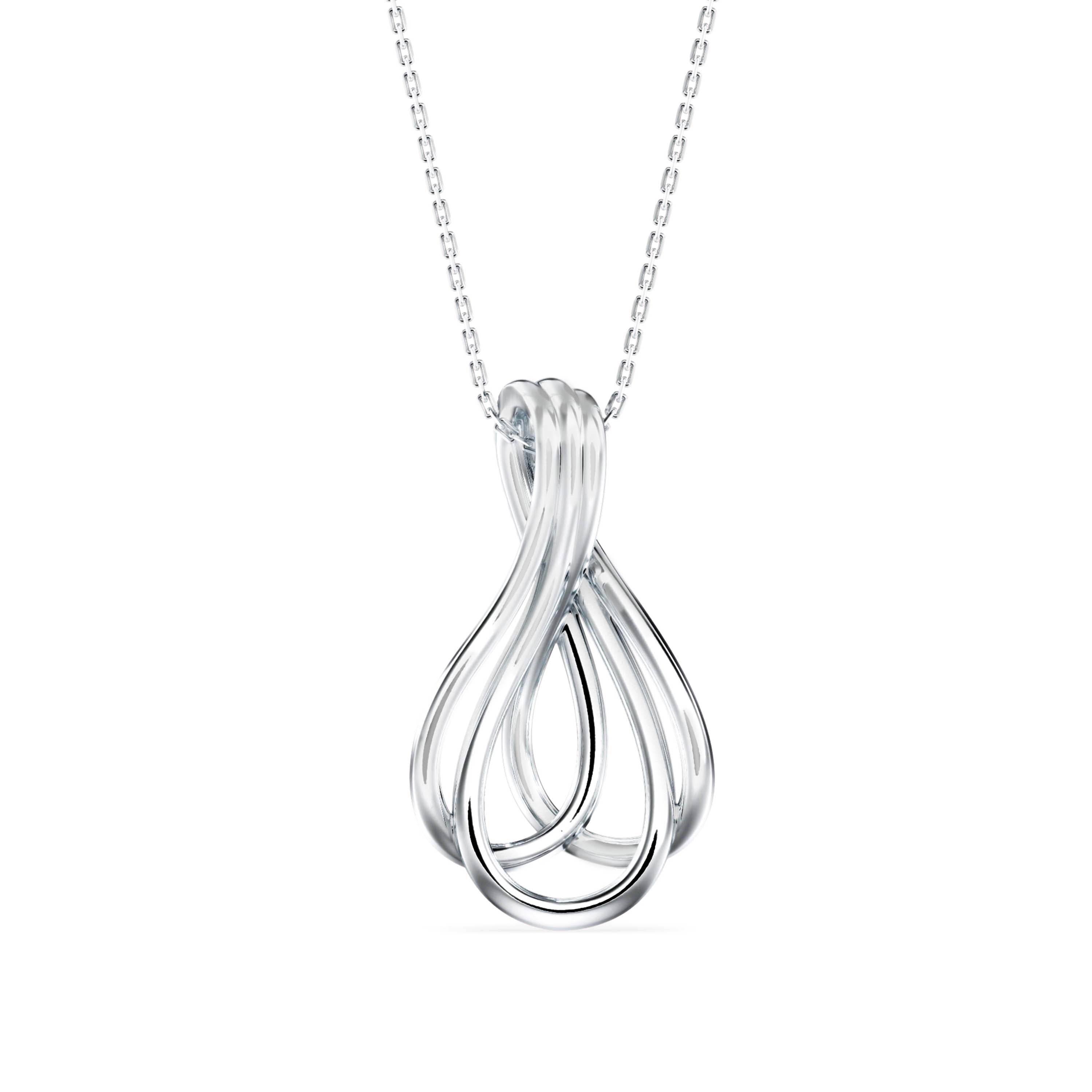 0.11Ct Infinity Teardrop Shape Lab-Grown Diamond Gold Pendant Necklace