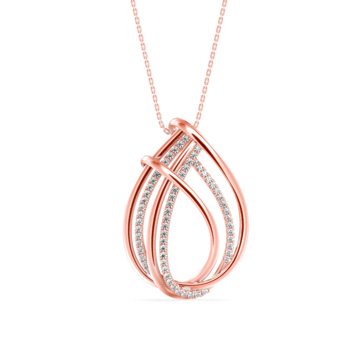 0.40Ct Teardrop Style Lab-Grown Diamond Gold Pendant Necklace