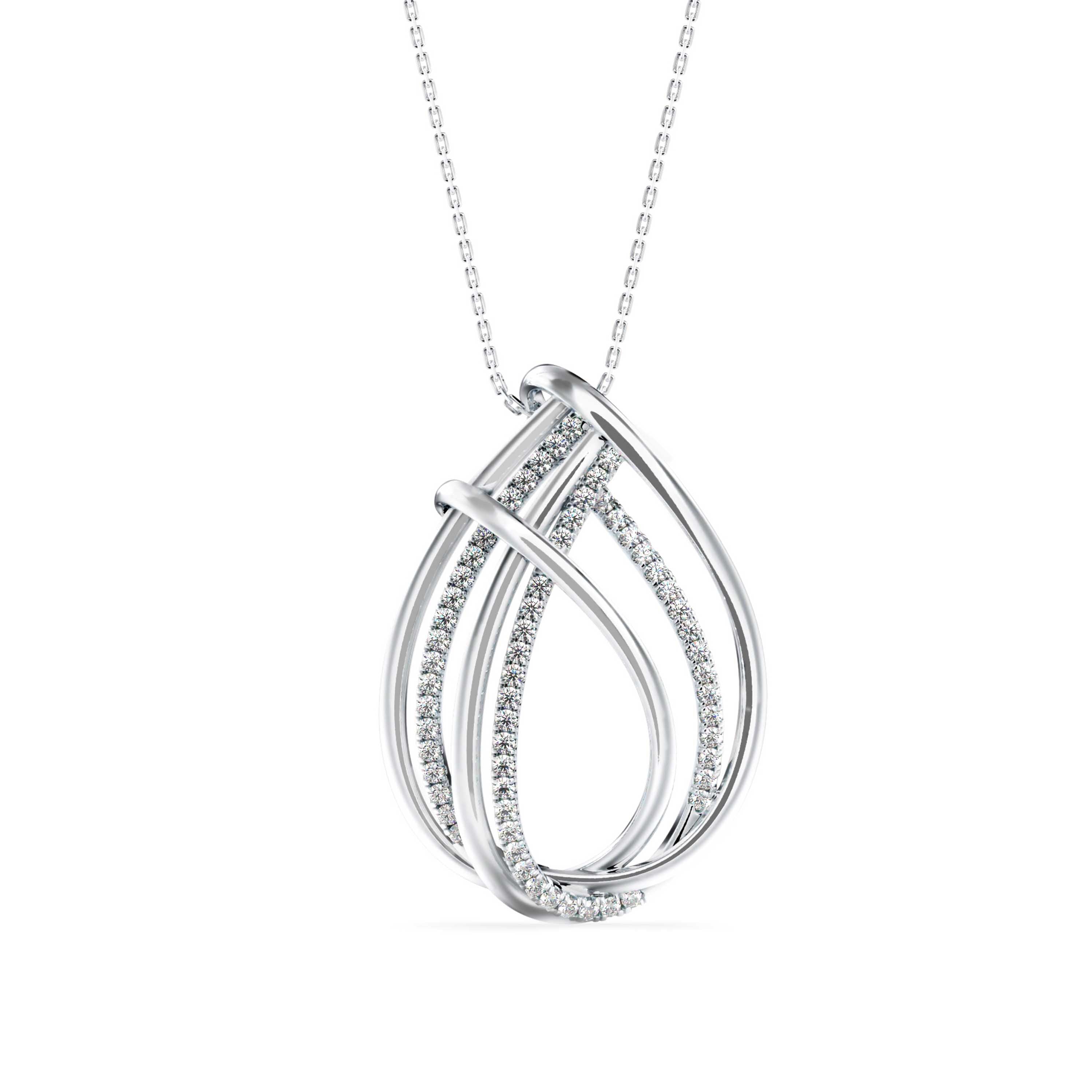 0.40Ct Teardrop Style Lab-Grown Diamond Gold Pendant Necklace
