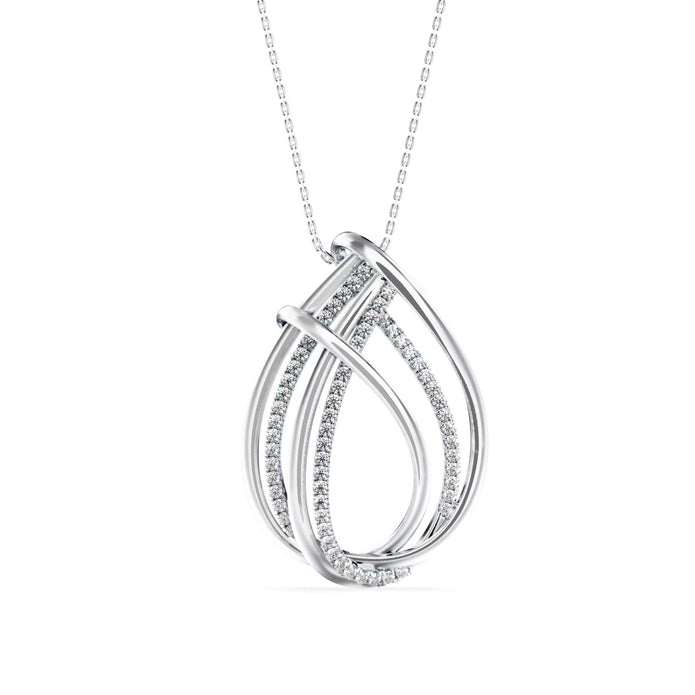 0.40Ct Teardrop Style Lab-Grown Diamond Gold Pendant Necklace