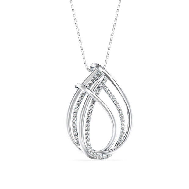 0.40Ct Teardrop Style Lab-Grown Diamond Gold Pendant Necklace