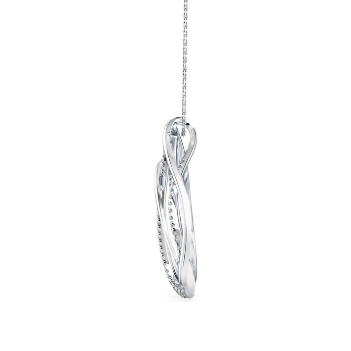 0.40Ct Teardrop Style Lab-Grown Diamond Gold Pendant Necklace