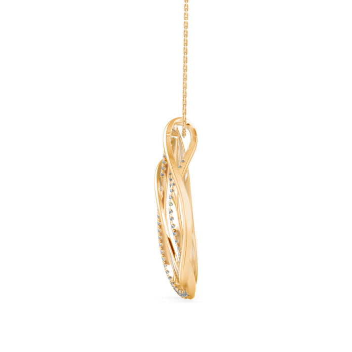 0.40Ct Teardrop Style Lab-Grown Diamond Gold Pendant Necklace