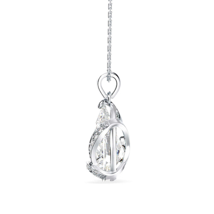 5.05Ct Pear Solitaire Lab-Grown Diamond Gold Pendant Necklace