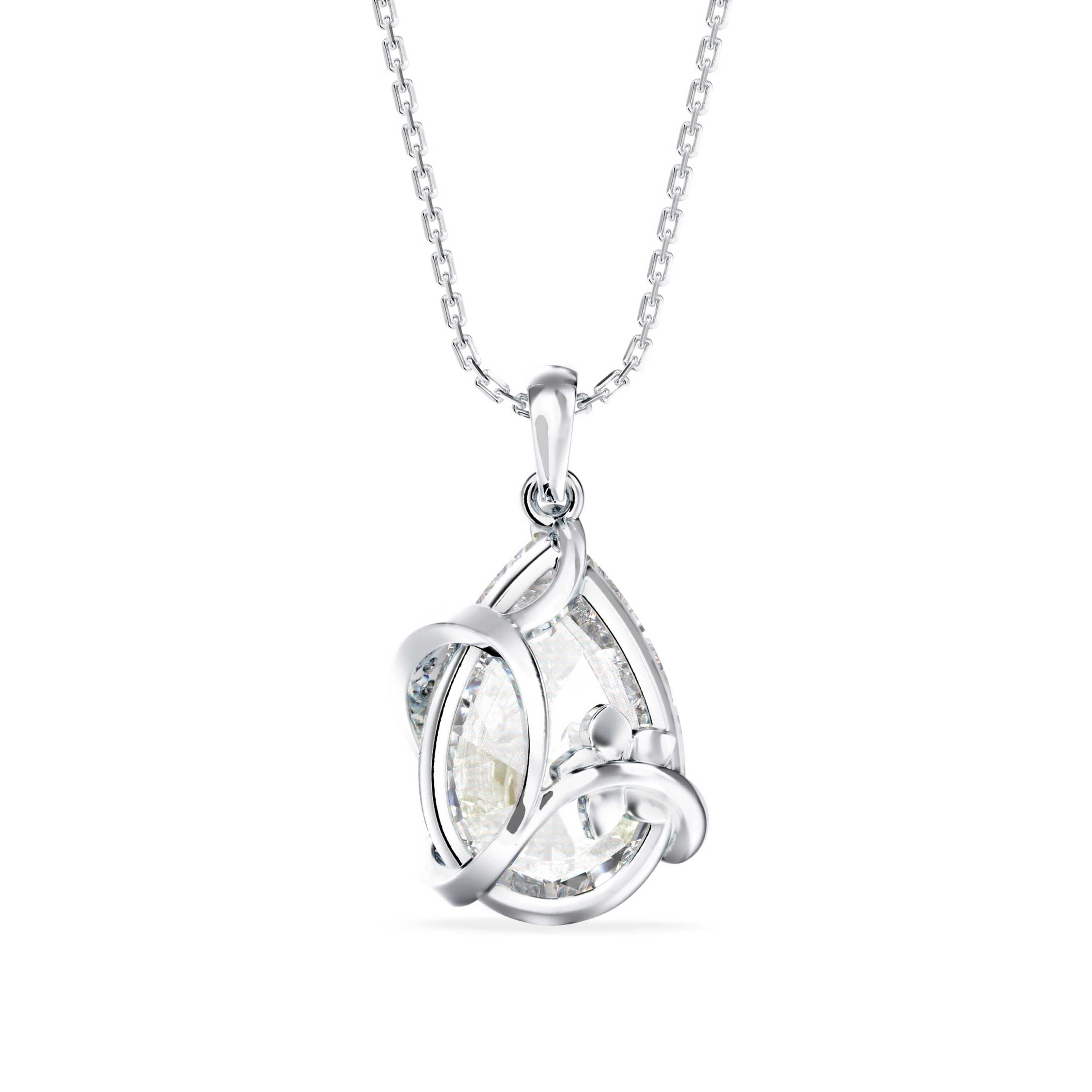 5.05Ct Pear Solitaire Lab-Grown Diamond Gold Pendant Necklace