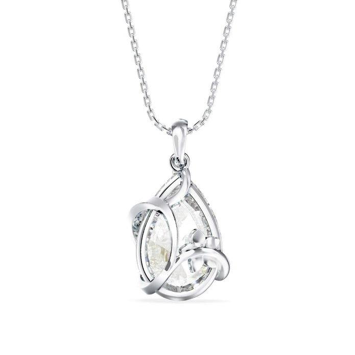 5.05Ct Pear Solitaire Lab-Grown Diamond Gold Pendant Necklace