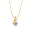 0.66Ct Swirl Pear Prong Lab-Grown Diamond Gold Pendant Necklace