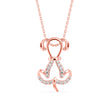 0.13Ct Puppy Love Shape Lab-Grown Diamond Gold Pendant Necklace