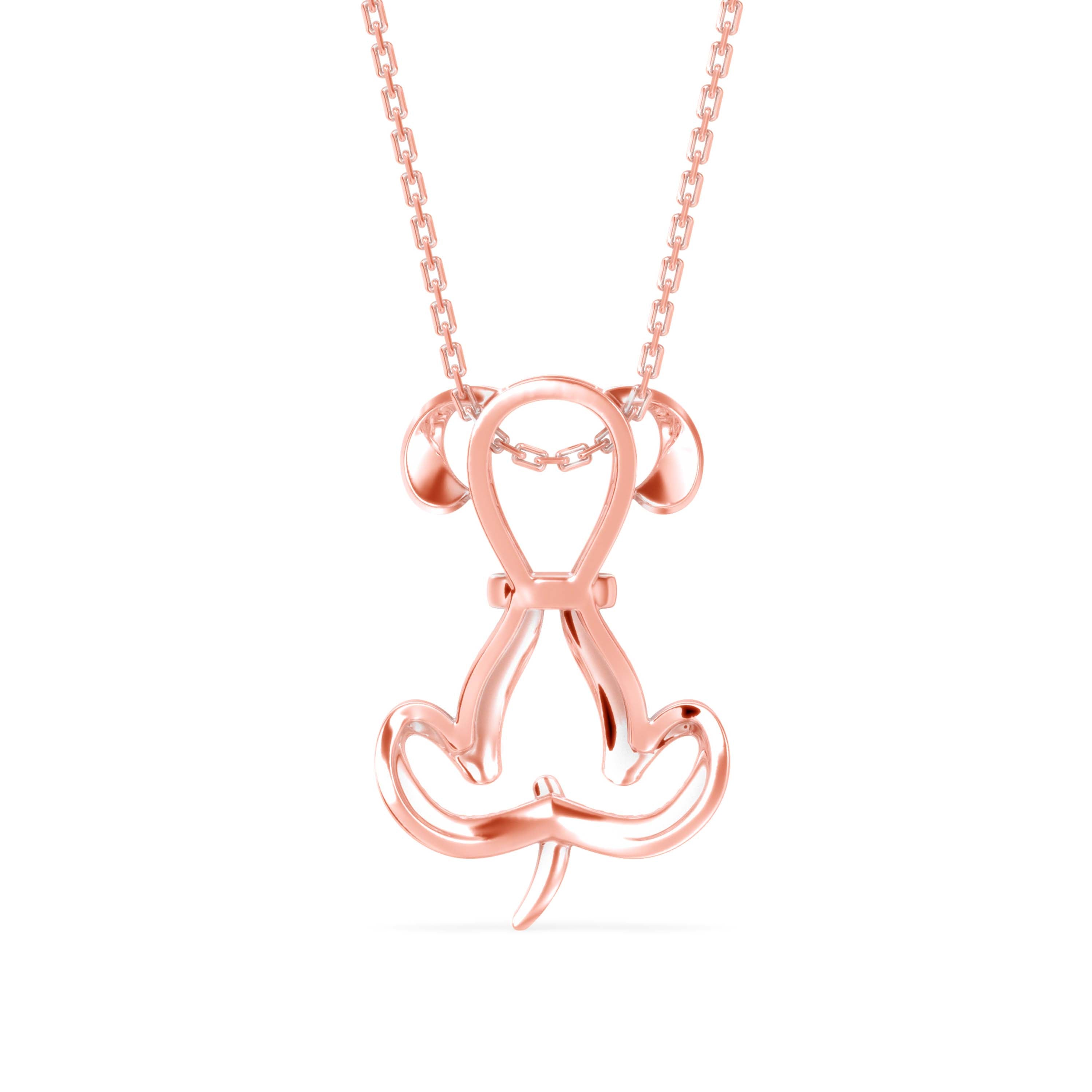 0.13Ct Puppy Love Shape Lab-Grown Diamond Gold Pendant Necklace